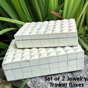 Nesting Style Jewelry/Trinket Boxes-Cream